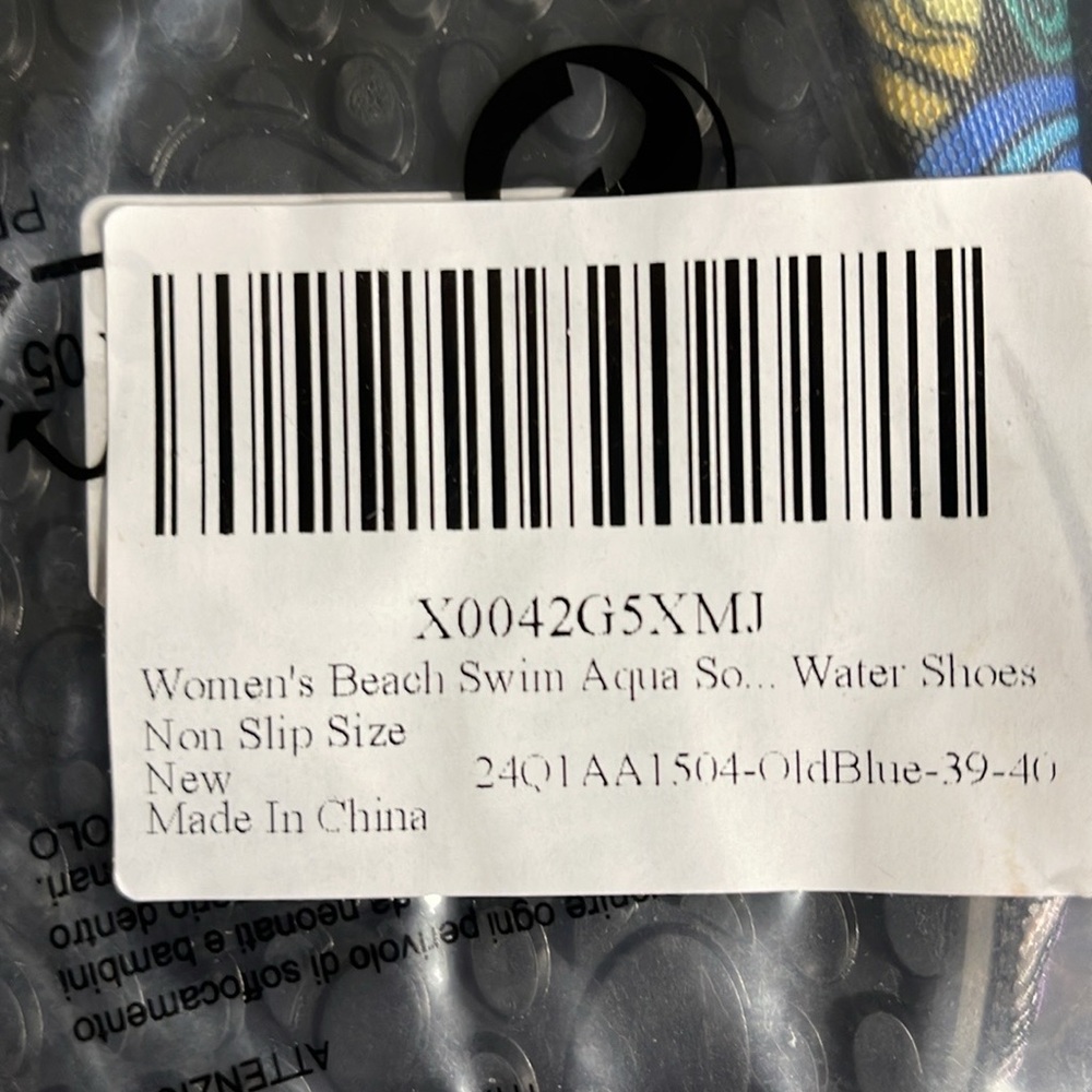 Women’s beach swim water shoes, non slip size 39-40(size 8.5-9.5) NEW sealed bag - Picture 3 of 6
